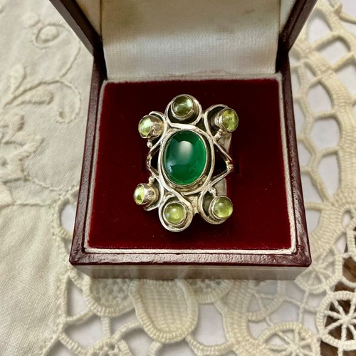 Ancienne bague large argent - ,