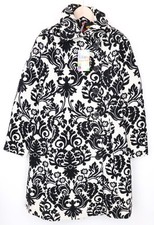 Desigual White Femme Manteau EU38 Beige Velours Baroque Jacquard Doublé Coton