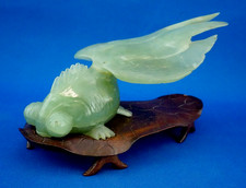 Sculpture poisson jade, carpe koï à queue voilée, Chine, dynastie Qing, 1800