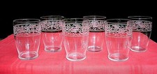 BACCARAT SWAN 6 FLAT TUMBLER GLASSES GLASS CUP CRYSTAL GRAVE EMPIRE 19TH CENTURY A