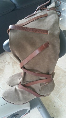 Bottes cuissardes daim cuir - bottes,