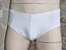 Slip basic blanc avec soie