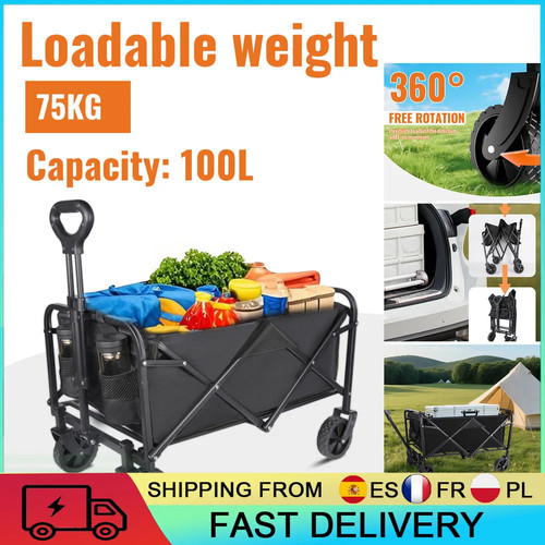Chariot pliable 100l capacité - chariot,