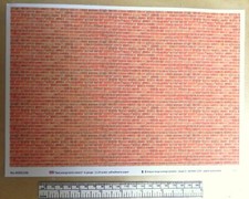 Papier auto-adhésif brique rouge/orange (propre)- pour G gauge - échelle 1:24-A4