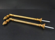 145mm, vintage set of 2 brass hooks, kiss door, curtains, pine cone