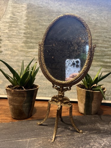 Miroir sur pied bronze doré - pied,