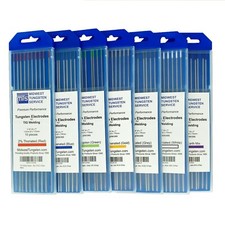 TIG Welding Tungsten Electrodes (0.040", 1/16", 3/32", 1/8", 5/32") - 10-pack