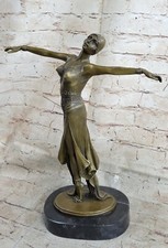 Bronze Art Déco Danseuse Figurine Signée Chiparus Français Nouveau Fonte