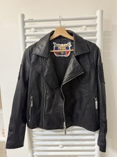 Veste Jeff Hamilton originale cuir noir NFL Raiders – femme S