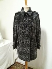 ON PARLE DE VOUS Manteau velours gris-noir léopard T.40 Mid season coat sz M