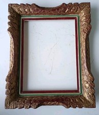 CADRE ANCIEN PATINÉ STYLE MONTPARNASSE DIMENSIONS FEUILLURE 24X18 CM 