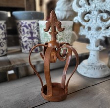 DÉCO COURONNE ASPECT ROUILLE FLEUR DE LIS DÉCO JARDIN ANCIEN STYLE SHABBY NEUF