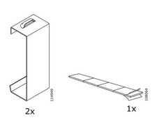 2x IKEA Besta metal cabinet carpenter clip holder 114949 / 1x 108064