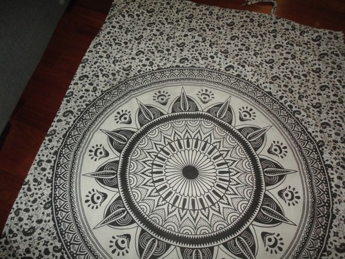 Black white floral - black, &