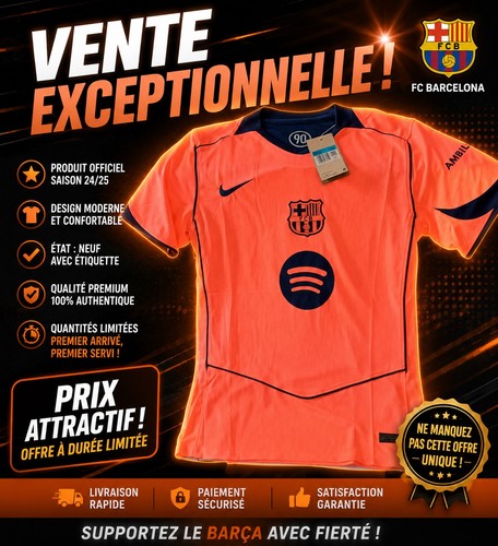 3ème maillot barcelone - maillot, du