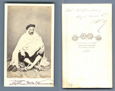 Alary & Geiser, Alger, Arthur Mac Kenna, en costume oriental, envoi CDV, Vintage