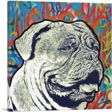 ARTCANVAS Dogue de Bordeaux Dog Breed Colorful Graffiti Canvas Art Print