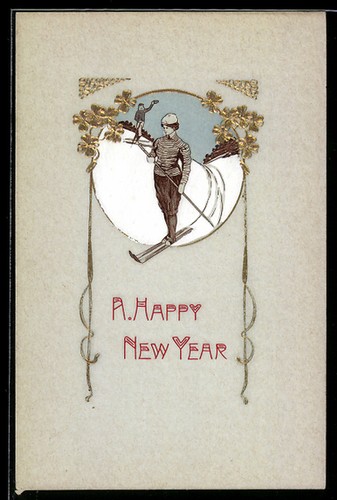 Carte postale femme ski - postale,