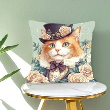 Housse de coussin Chat dandy