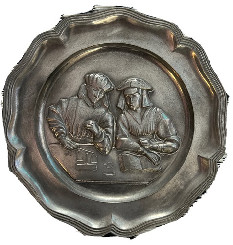 Assiette decorative etain - en,