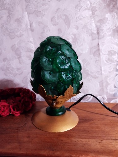 Vintage green glass - green, gold