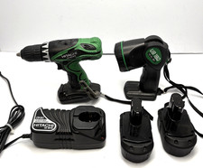 Hitachi 18V Drill 1/2" Drill Driver DS18DVF3 Charger, 2 Batteries Work Light