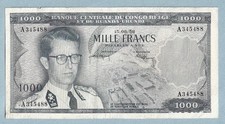 Billet du CONGO BELGE , 1000