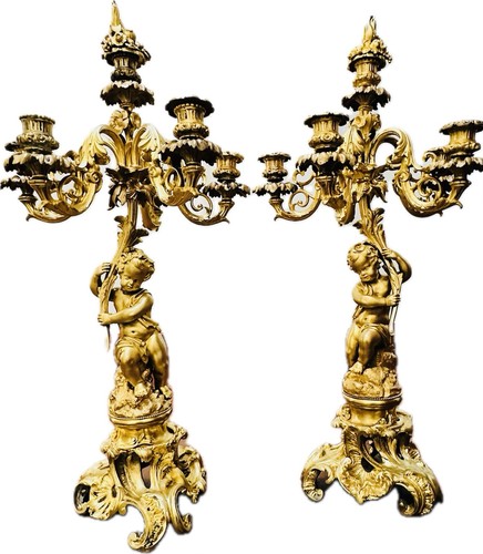 Paire chandelier bronze - de,