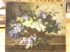 Grande HST.Bouquet de fleurs. Marguerite Jacquelin. XIXème.