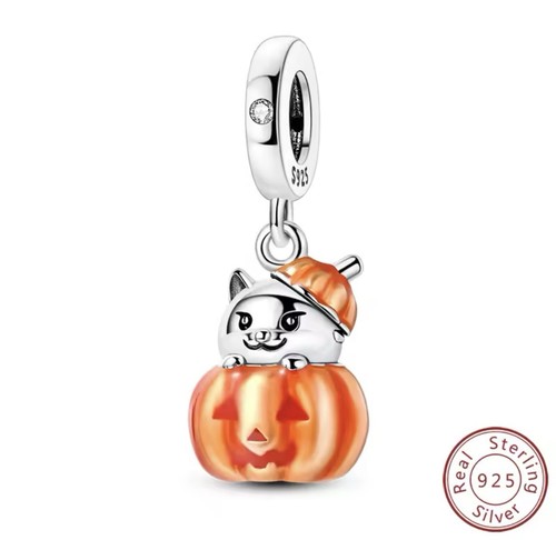 Perle charm citrouille - perle,