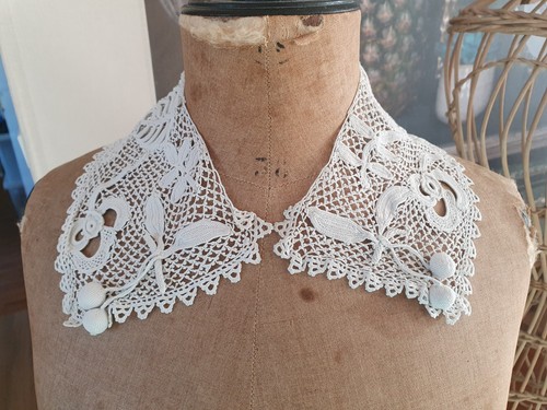 Col ancien dentelle guipure - en,