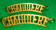 WW2 Le Regiment De La Chaudiere Brass Canadian Military Shoulder Title Pair