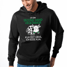 Ich Bin Deuxième Main Vegetarian Vache Isst Herbe Ich Esse Vache Sweat à Capuche