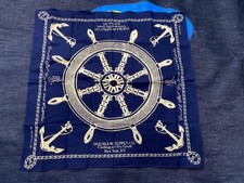 Ralph Lauren Navy Bandana Anchor & Helm Print Western Vintage Handkerchief