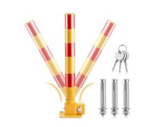 Parking Post Barrier/Lock w/Spring Folding Heavy Metal Obstacle Pile