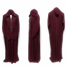 Homme Marocain Riche Coton Doux Bordeaux à Capuche Thobe Juba Djellaba