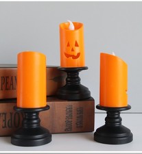 2Pcs Décoration Halloween LED Bougie Citrouille Colorée Table Top Home Party