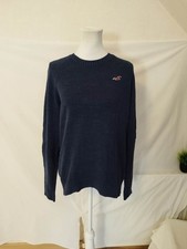 Pull Hollister Léger  En Maille Coton Bleu Homme Taille M 👍