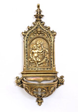 Antique Erhard & Söhne, Brass/Bronze, Gothic Revival & Rococo Holy Water Font.