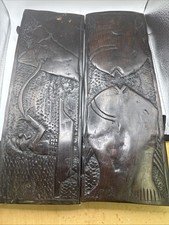 Vintage Hand Carved Mancala Board Game 14.5 In African Bean Game Ayo Awale Wari