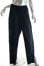 Claude Montana Pour Ideal Cuir Vintage Navy All Goat Suede High Waist Pant 42US6