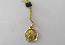 ANTIQUE SOLID SILVER ANGELOT MEDAL VERMEIL DROPSY Birth Baptism NEW