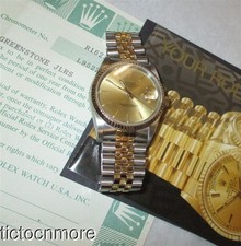 VINTAGE MONTRES ROLEX OYSTER DATEJUST 31j DATE WATCH MENS 36mm 16200 GOLD/SS