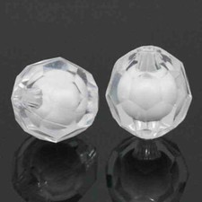 10 Perles Acrylique Boule Facette Transparent 11x10mm 