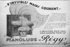 ADVERTISEMENT 1927 PIANOLUDE REGY D'INVISIBLES MAINS COURRENT - ADVERTISING