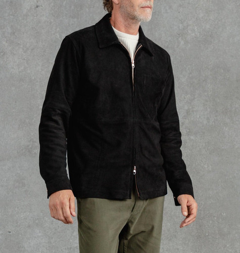 Veste cuir noir cafe racer - noir,