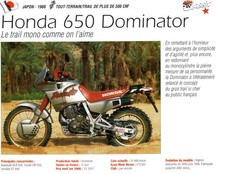 Fiche Moto : HONDA NX 650