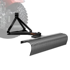 VEVOR Râteau déchaumeur à gazon à 3 points catégorie 1 1830 mm avec accessoires