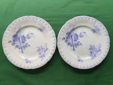2 Assiettes à dessert Faïence ancienne du XIX ème U&C Sarreguemines Flore