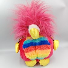 Ancienne peluche oiseau rose arc en ciel AJENA - 35519